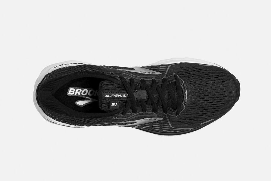 Adrenaline GTS 21 Road Brooks Running Shoes NZ Womens - Black/White - FBMYEU-932